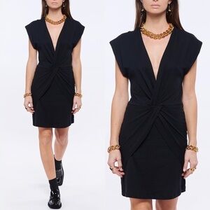 IRO NWT Paris Tizana Black Knot Front Mini Dress Size Small